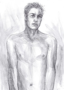 213x300 the sound of water drawing - Shirtless Man Drawing