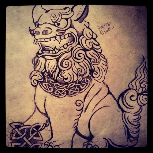 500x500 kigen art shisa art - Shisa Dog Drawing