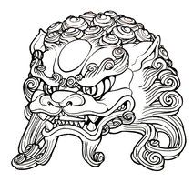 212x200 best shisa images dog tattoos, dog tumblr, oriental tattoo - Shisa Dog Drawing