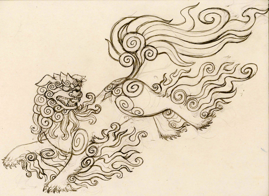 900x658 shisa - Shisa Dog Drawing