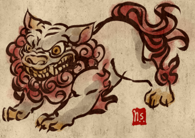 400x283 shisa dog tumblr - Shisa Dog Drawing