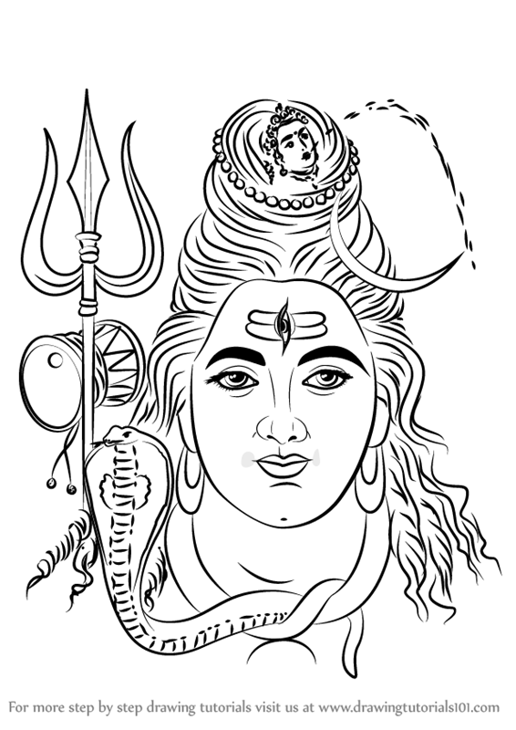 566x800 learn how to draw lord shiva face - Shiva Drawing