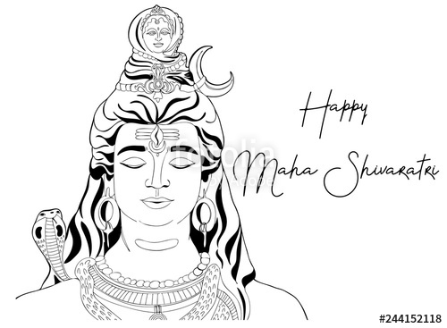 Shiva Line Drawing at PaintingValley.com | Explore collection of Shiva ...