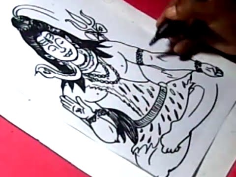 480x360 how to draw lord shiva drawing step - Shiva Line Drawing