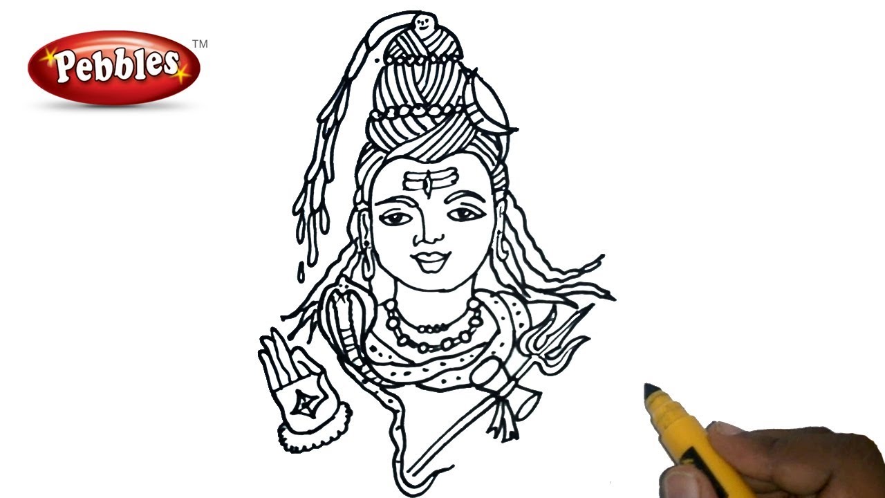 1280x720 how to draw lord shiva step - Shiva Line Drawing