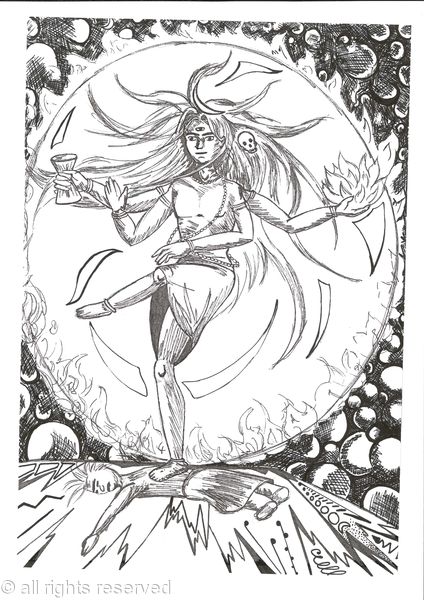 424x600 shiva nataraja - Shiva Nataraja Drawing