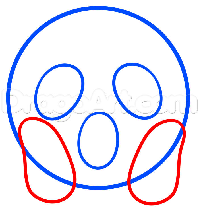 700x738 how to draw surprised emoji, step - Shocked Face Drawing