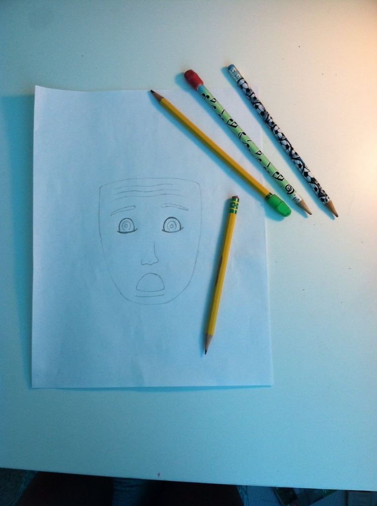 764x1024 how to draw a shocked face steps - Shocked Face Drawing