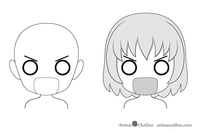 675x454 drawing examples of chibi anime facial expressions - Shocked Face Drawing