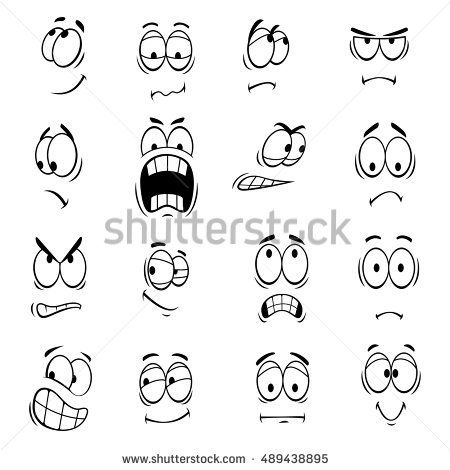 450x470 human faces expressions and emotions cute smiles icons - Shocked Face Drawing