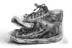 300x203 How To Draw Shoes And Feet Drawing Male And Female Shoes My - Shoe Art Drawing
