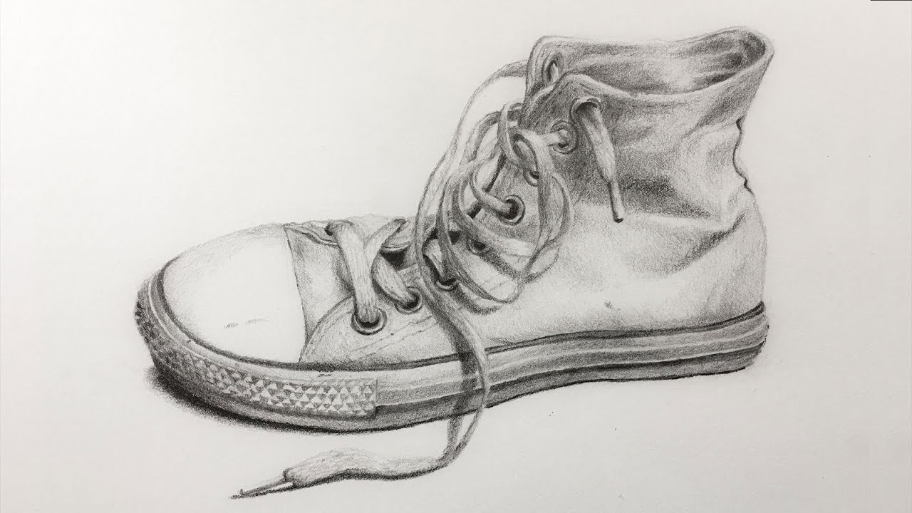 1280x720 How To Draw An Old Shoe With Pencil - Shoe Drawing