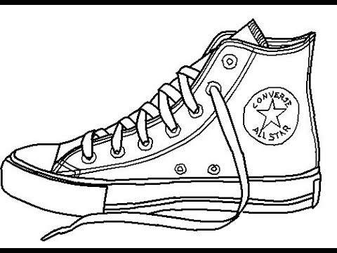480x360 How To Draw Converse - Shoe Drawing