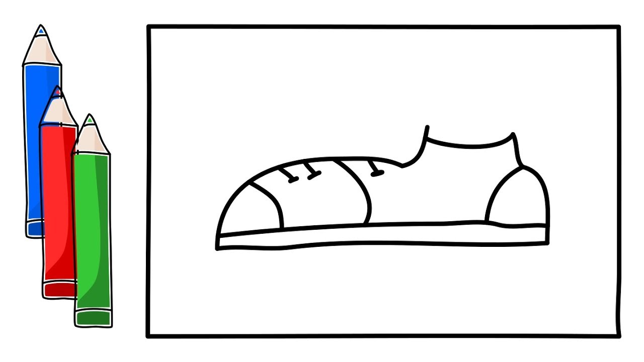 1280x720 How To Draw Kids Shoes How To Coloring A Shoe For Kids Drawing - Shoe Drawing For Kids