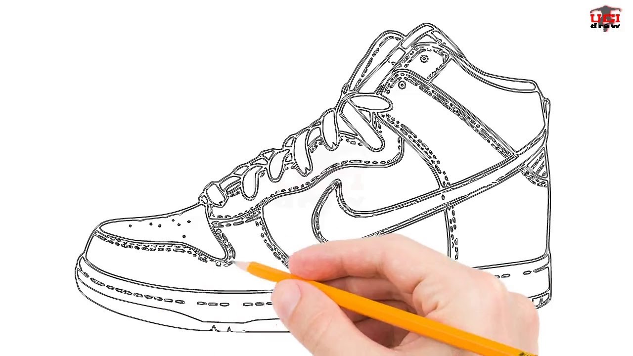1280x720 How To Draw Jordans Step - Shoe Drawing Jordans