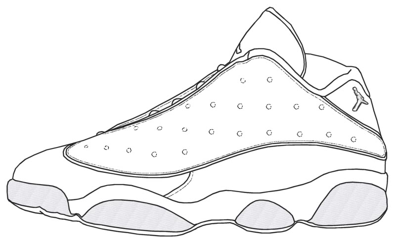 801x491 Jordan Shoe Coloring Page - Shoe Drawing Jordans
