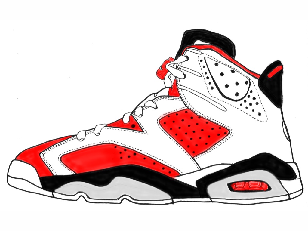 Shoe Drawing Jordans at PaintingValley.com | Explore collection of Shoe