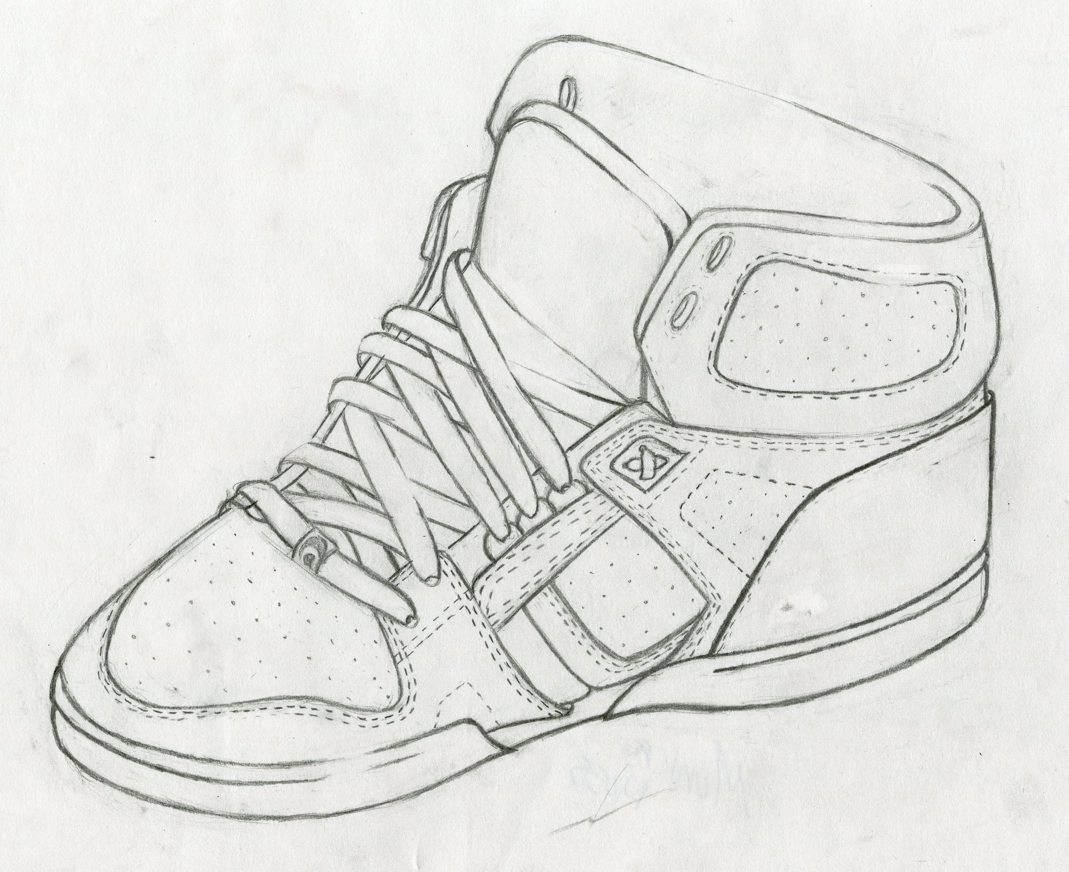 2194x1789 Contour Line Drawing - Shoe Line Drawing