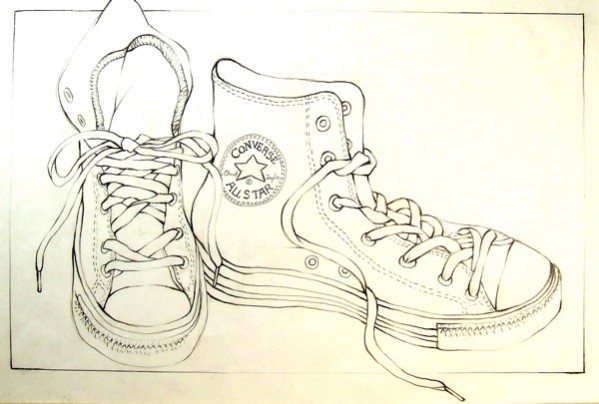 599x404 Friday - Shoe Line Drawing