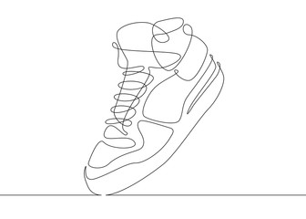 336x240 Continuous Line Drawing Sneakers - Shoe Line Drawing