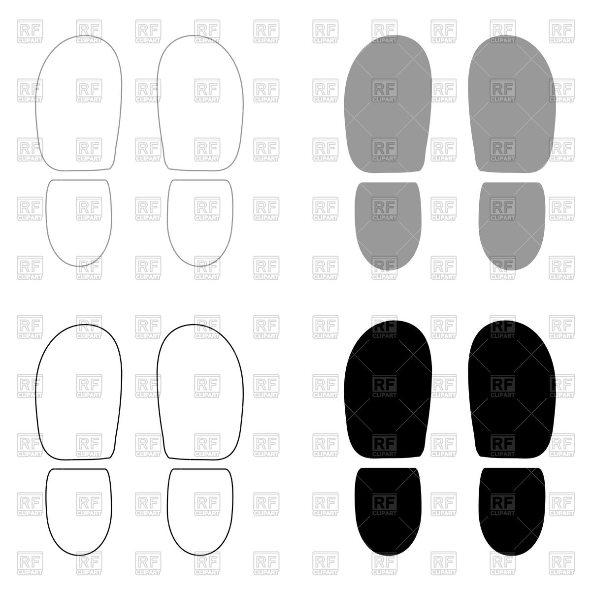 1200x1200 Footst Shoe Print Or Bootprint Vector Image Of Objects - Shoe Print Drawing