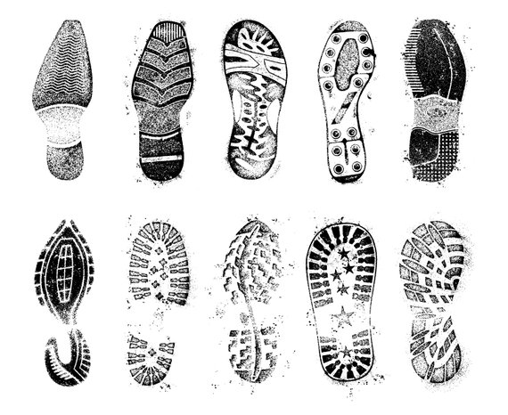 570x466 Shoe Print Footprint Shoe Tracks Grunge Distressed Etsy - Shoe Print Drawing