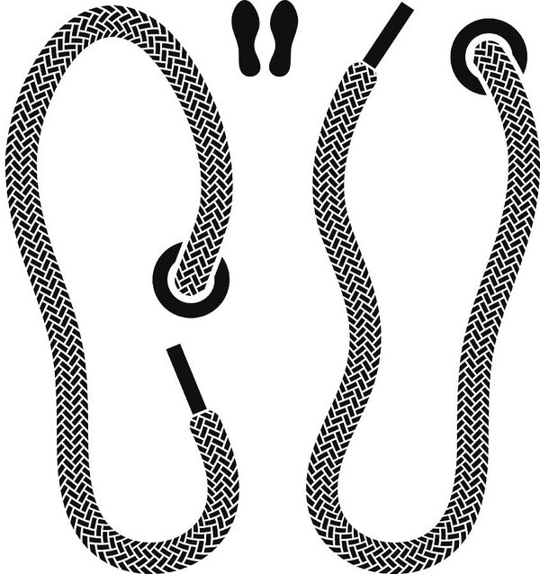 600x638 shoelace shoe print symbols art print - Shoe Print Drawing