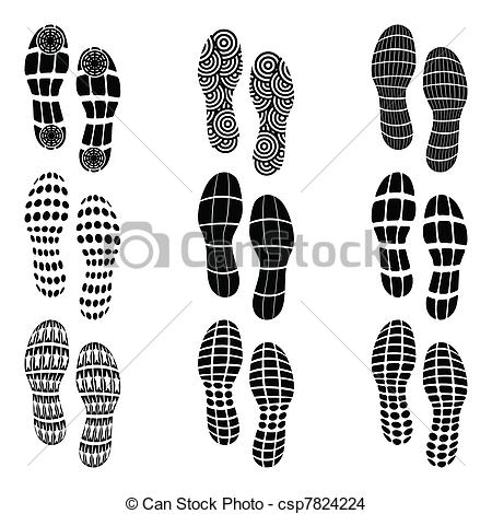 450x470 Shoeprint Traces Illustration Shoeprint Traces On A White Background - Shoe Print Drawing