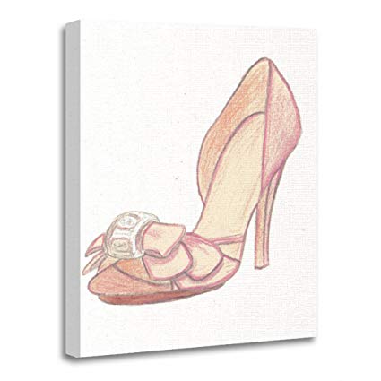 425x425 Torass Canvas Wall Art Print Drawing Original Badgley - Shoe Print Drawing