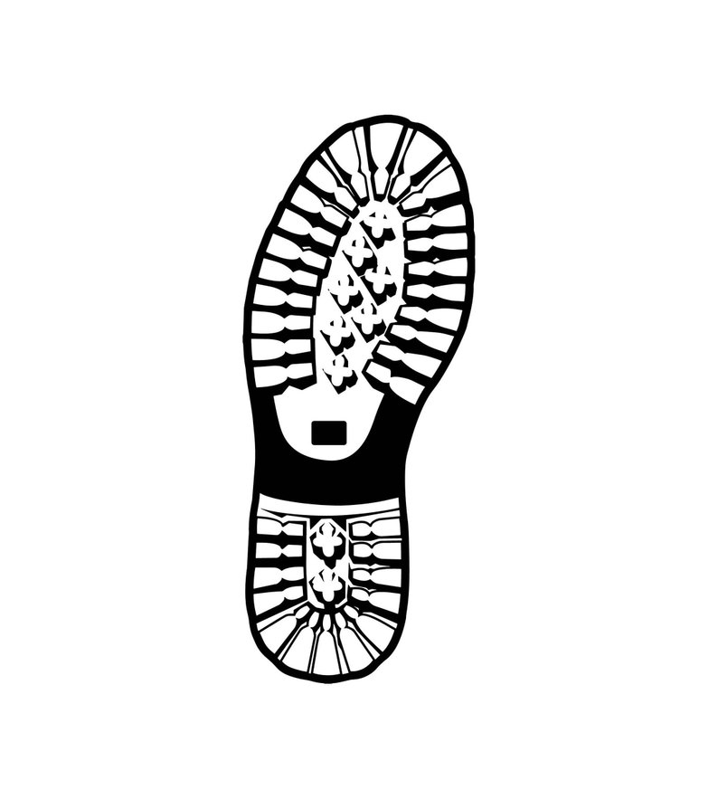 794x883 Boot Print Combat Boots Work Shoe Clothing Waterproof Etsy - Shoe Print Drawing