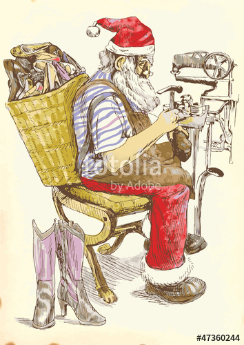354x500 Santa Claus As A Shoemaker Stock Image And Royalty Free Vector - Shoemaker Drawing
