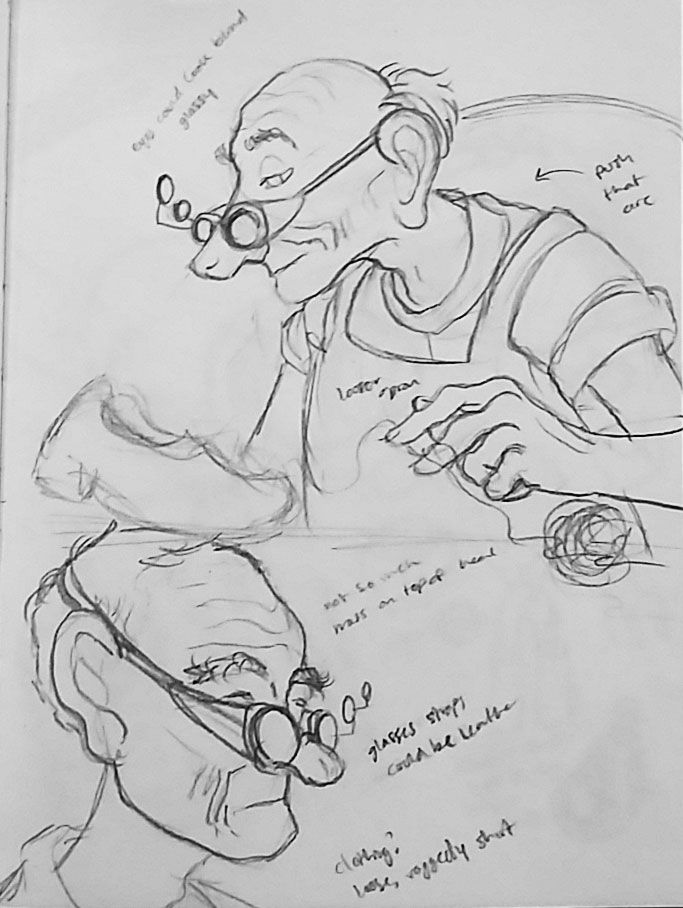 683x908 Early Character Sketches - Shoemaker Drawing