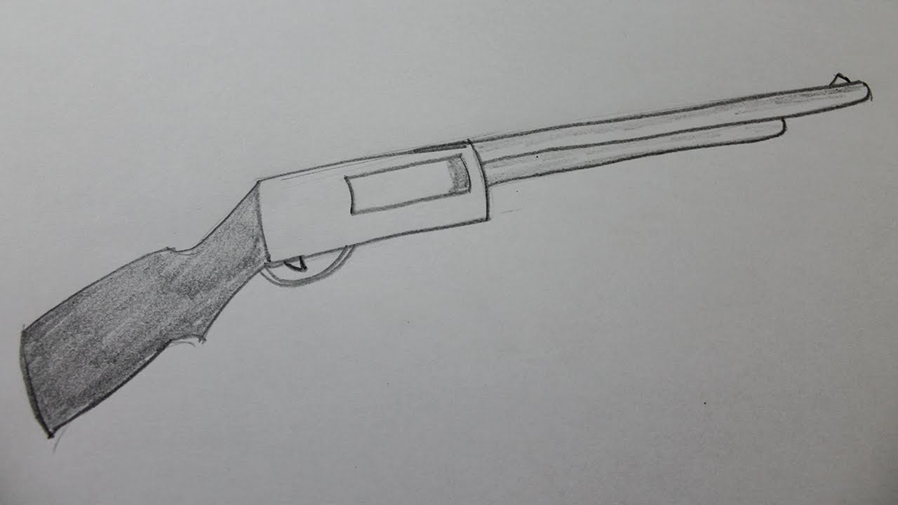 1280x720 How To Draw A Shotgun - Shooting Drawing