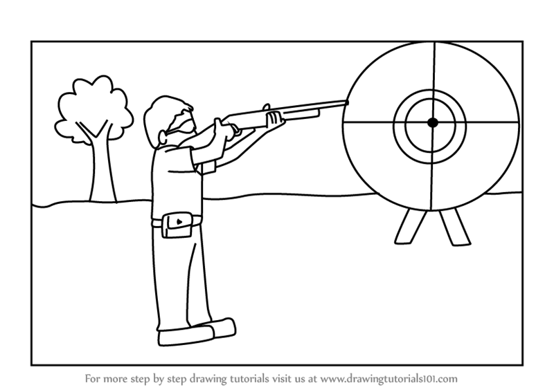 800x567 learn how to draw shooting sports scene - Shooting Drawing