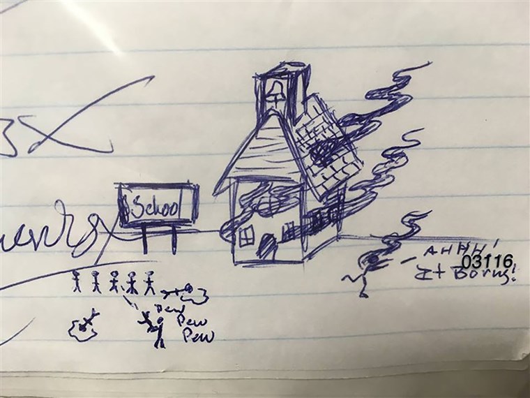 760x570 stickman drawing of school shooting on student's homework leads - Shooting Drawing