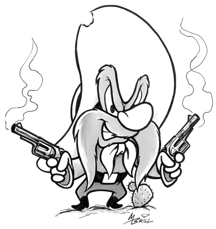 726x768 yosemite sam shooting drawing rootin' tootin' six gun shootin - Shooting Drawing