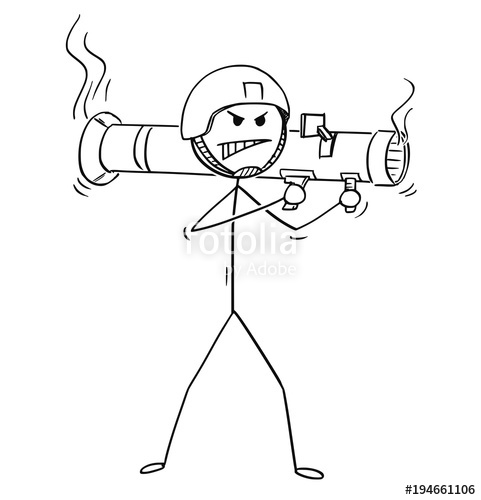 481x500 cartoon stick man drawing conceptual illustration of soldier - Shooting Drawing