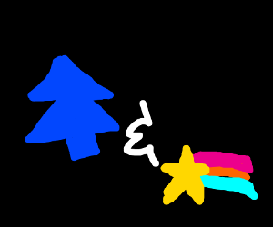 300x250 symbals blue pine tree w pink shooting star drawing - Shooting Star Drawing