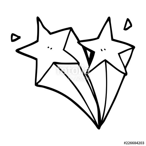 500x500 line drawing cartoon shooting stars stock image and royalty free - Shooting Star Drawing