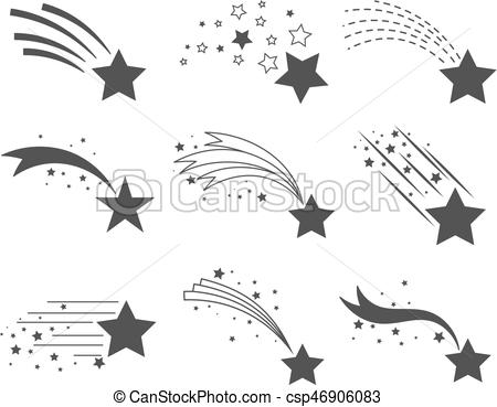 450x369 shooting stars with tails icons shooting stars icons comet tail - Shooting Star Line Drawing