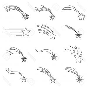 300x300 symbol christmas shooting star thin line arenawp - Shooting Star Line Drawing