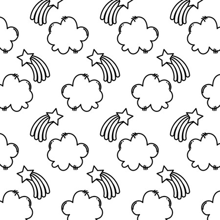 450x450 line shooting star with rainbow and cloud background vector - Shooting Star Line Drawing