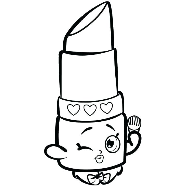 640x649 lippy lips shopkin coloring - Shopkins Drawing