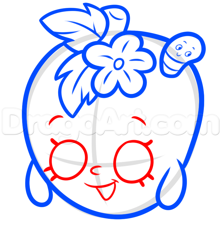 747x847 Draw Apple Blossom From Shopkins, Step - Shopkins Drawing