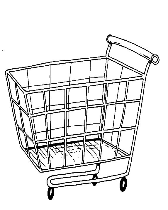 573x713 Shopping, Drawing, Car, Transparent Png Image Clipart Free Download - Shopping Cart Drawing