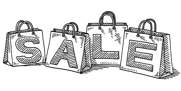 585x293 sale shopping bags drawing journaling ideas - Shopping Drawing