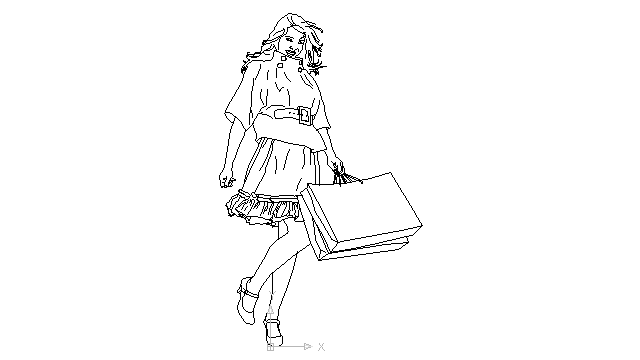 640x360 Autocad Drawing Beautiful Woman - Shopping Drawing