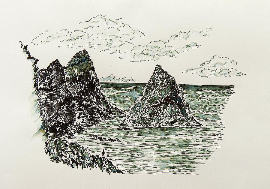 900x630 rocky shore drawing - Shore Drawing