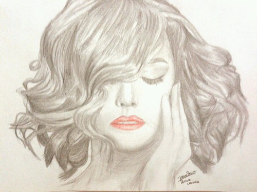 500x375 girl with short hair - Short Curly Hair Drawing