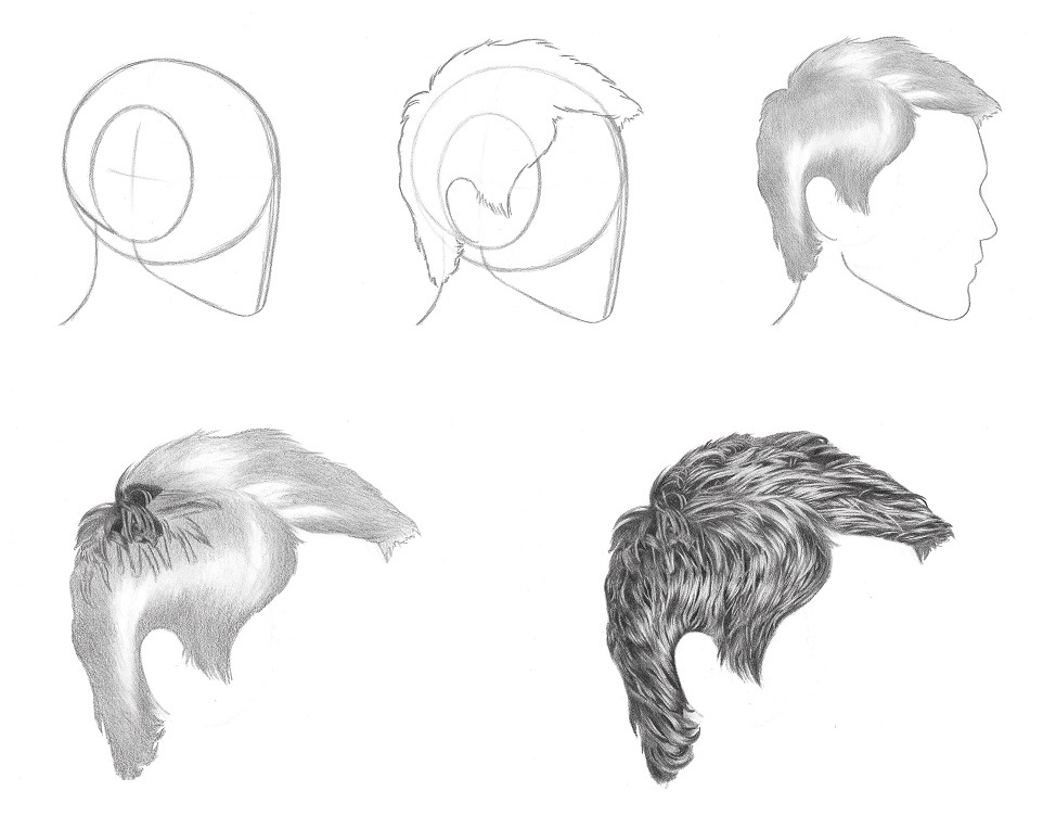 974x752 how to draw realistic hair the ultimate tutorial rapidfireart - Short Curly Hair Drawing